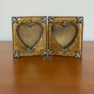 Jay Strongwater Double Heart Mini Photo Frame -Swarovski Crystals,Romantic Decor